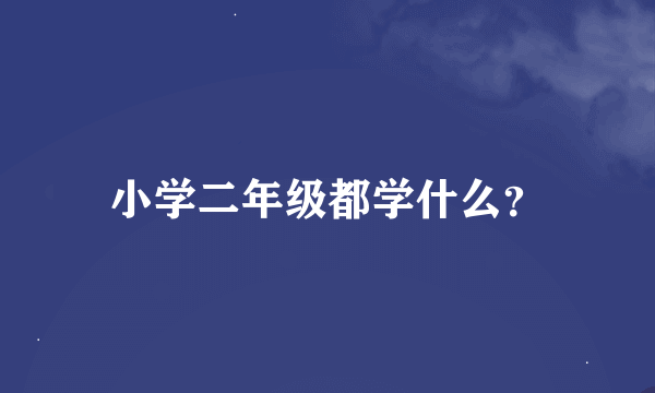 小学二年级都学什么？