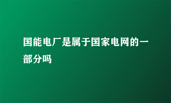 国能电厂是属于国家电网的一部分吗