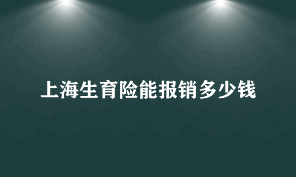 上海生育险能报销多少钱