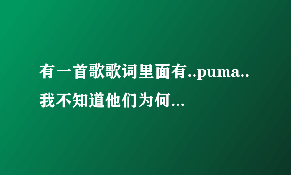 有一首歌歌词里面有..puma..我不知道他们为何离去..我只记得这两句歌词了..求歌名！！