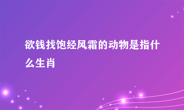 欲钱找饱经风霜的动物是指什么生肖