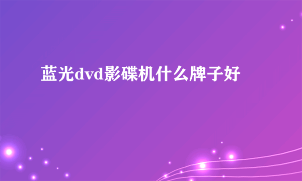 蓝光dvd影碟机什么牌子好