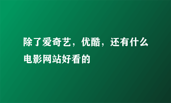 除了爱奇艺，优酷，还有什么电影网站好看的