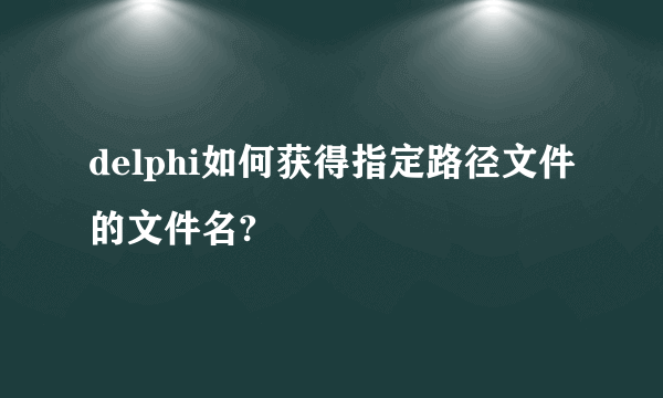 delphi如何获得指定路径文件的文件名?