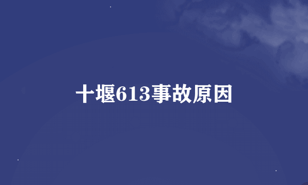 十堰613事故原因