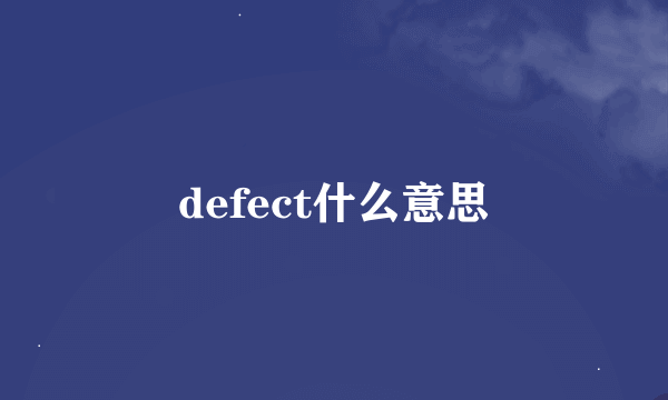 defect什么意思