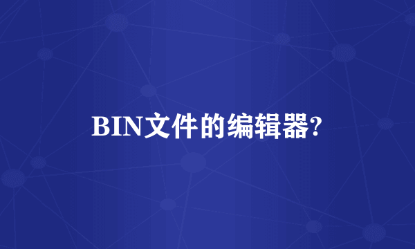 BIN文件的编辑器?