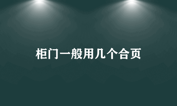 柜门一般用几个合页