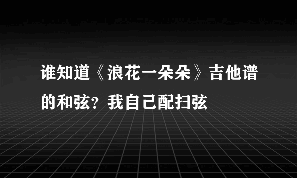 谁知道《浪花一朵朵》吉他谱的和弦？我自己配扫弦