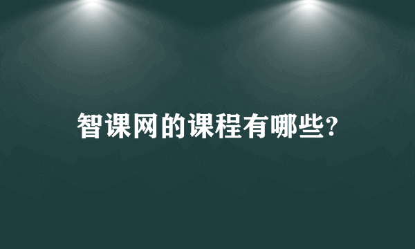 智课网的课程有哪些?