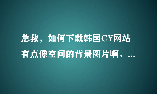 急救，如何下载韩国CY网站有点像空间的背景图片啊，主要网站里不让用右键