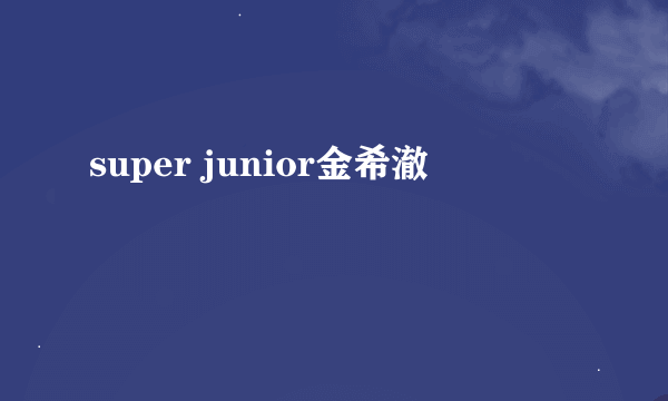 super junior金希澈