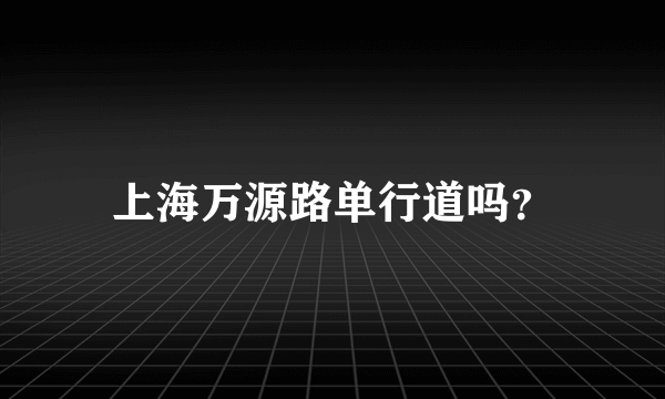 上海万源路单行道吗？