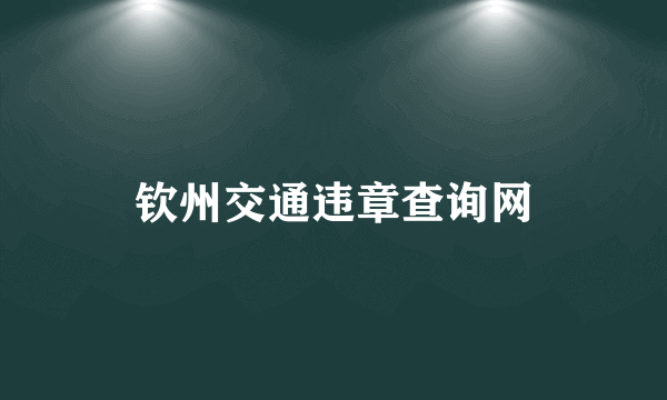 钦州交通违章查询网