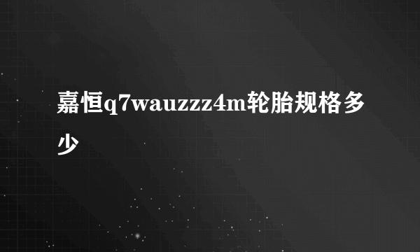 嘉恒q7wauzzz4m轮胎规格多少