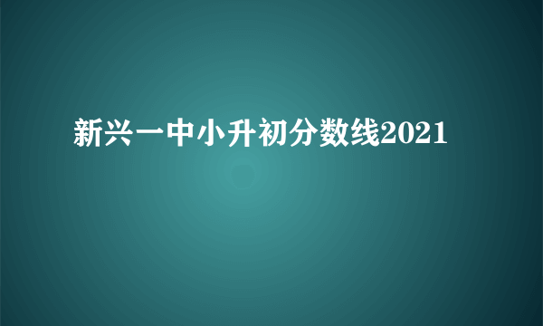 新兴一中小升初分数线2021