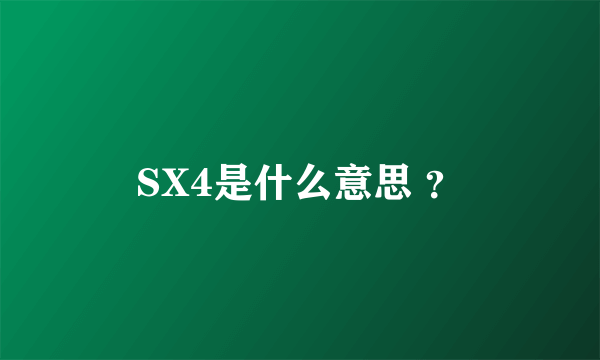 SX4是什么意思 ？