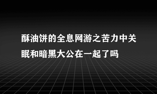 酥油饼的全息网游之苦力中关眠和暗黑大公在一起了吗