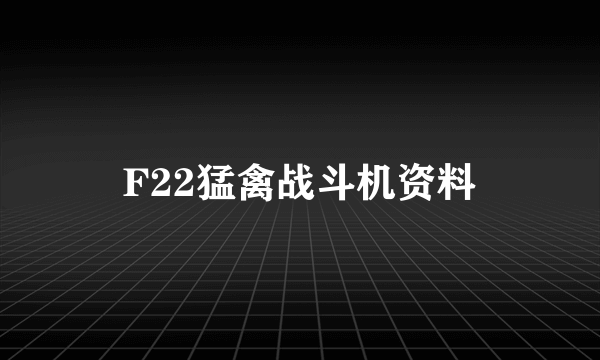 F22猛禽战斗机资料