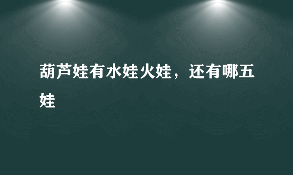 葫芦娃有水娃火娃，还有哪五娃