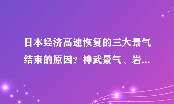 日本经济高速恢复的三大景气结束的原因？神武景气、岩户景气、伊弉诺景气