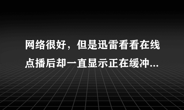 网络很好，但是迅雷看看在线点播后却一直显示正在缓冲，下载速度一直是0，但是播放本地视频没有问题。