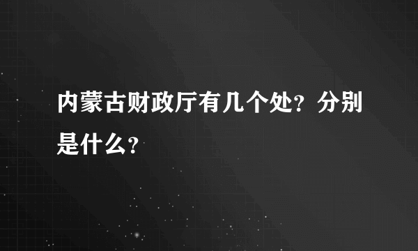 内蒙古财政厅有几个处？分别是什么？