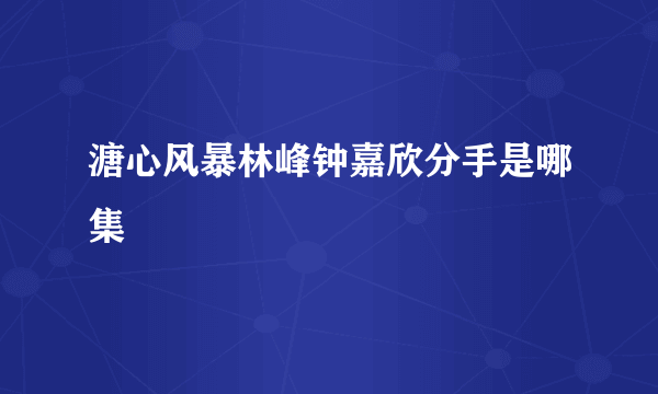 溏心风暴林峰钟嘉欣分手是哪集