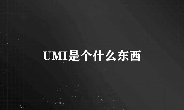 UMI是个什么东西