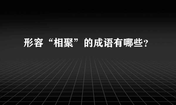 形容“相聚”的成语有哪些？