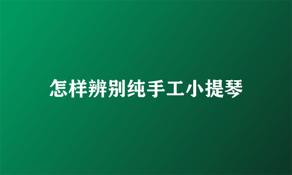 怎样辨别纯手工小提琴