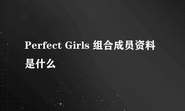 Perfect Girls 组合成员资料是什么