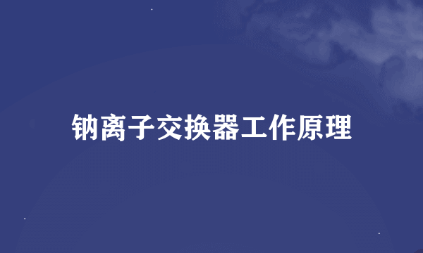 钠离子交换器工作原理