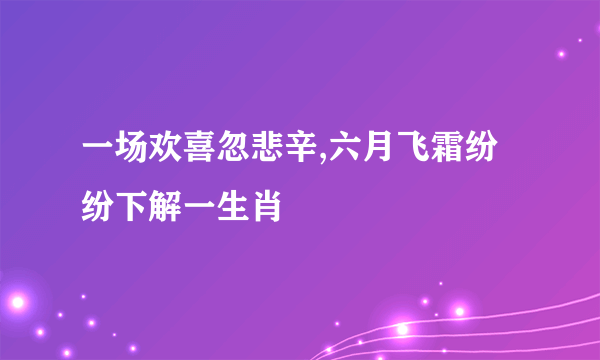 一场欢喜忽悲辛,六月飞霜纷纷下解一生肖