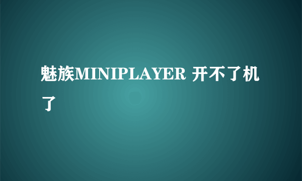 魅族MINIPLAYER 开不了机了