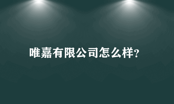 唯嘉有限公司怎么样？