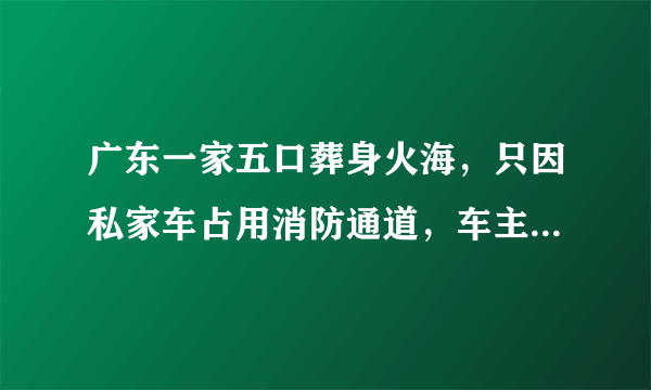 广东一家五口葬身火海，只因私家车占用消防通道，车主需要承担什么责任？