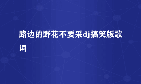 路边的野花不要采dj搞笑版歌词