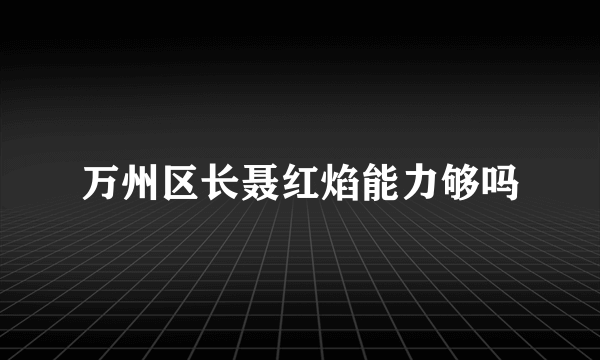 万州区长聂红焰能力够吗