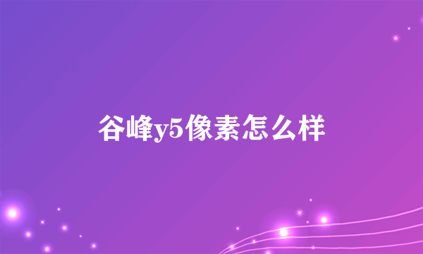 谷峰y5像素怎么样