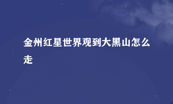 金州红星世界观到大黑山怎么走