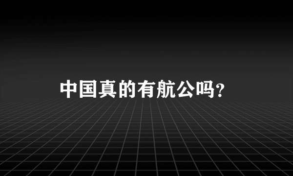 中国真的有航公吗？