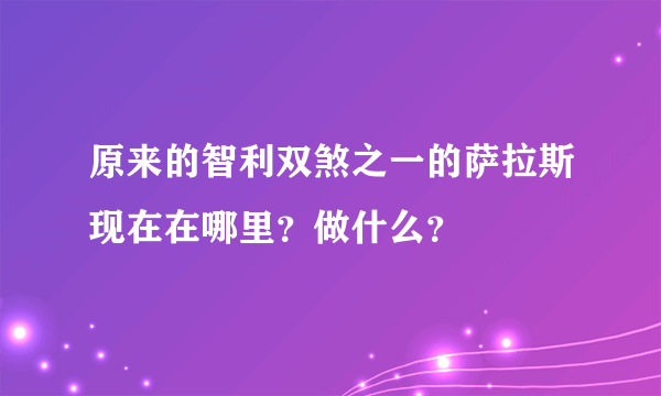 原来的智利双煞之一的萨拉斯现在在哪里？做什么？