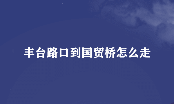 丰台路口到国贸桥怎么走