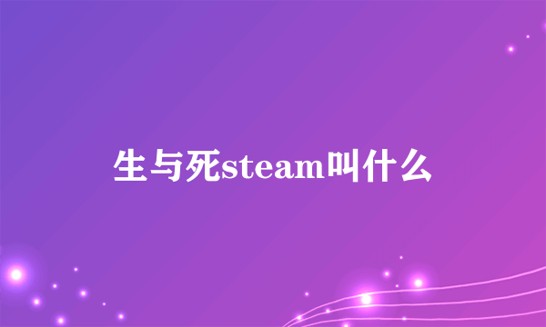 生与死steam叫什么