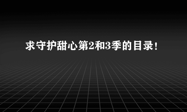 求守护甜心第2和3季的目录！