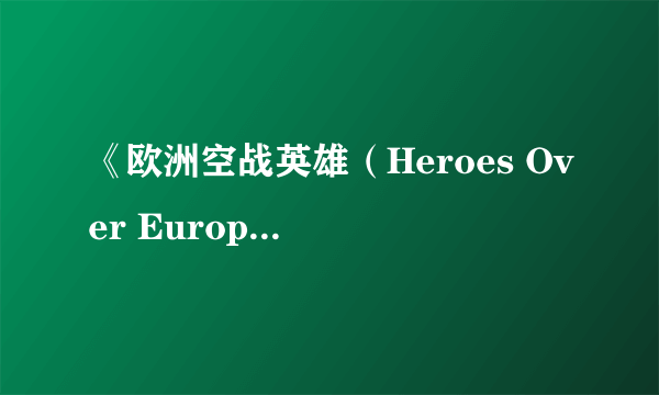 《欧洲空战英雄（Heroes Over Europe）》完整硬盘版安装失败