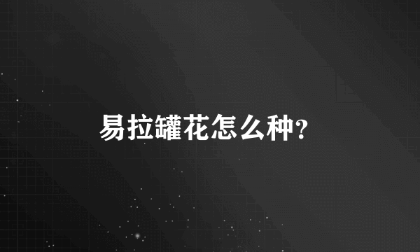 易拉罐花怎么种？