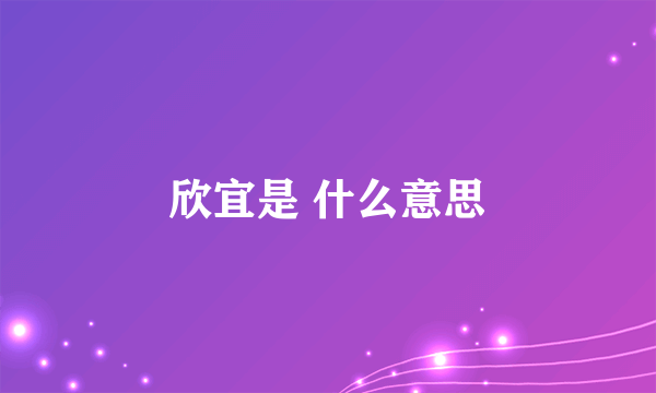 欣宜是 什么意思