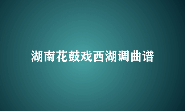 湖南花鼓戏西湖调曲谱